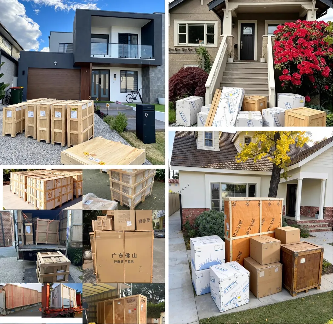 Allwayforward delivery gallery: wooden crates, loading and doorstep deliveries
