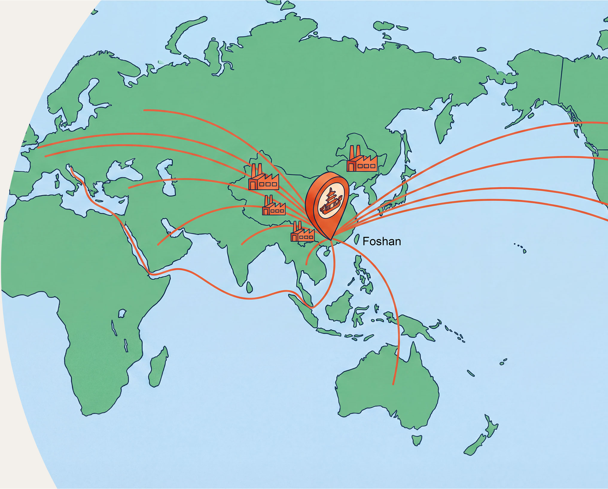 Foshan logistics map